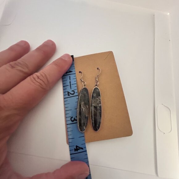 Charles Albert Sterling Silver & Stone Dangle Earrings - Picture 3 of 3